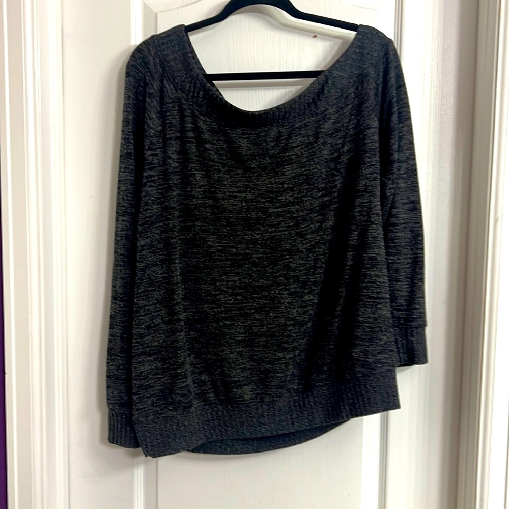 Torrid super soft dark gray/black off shoulder sweater Size 1
